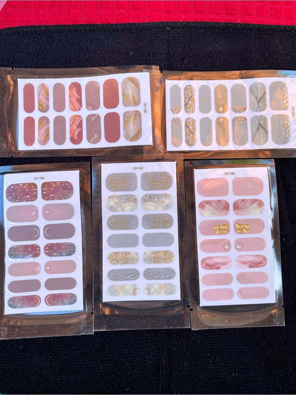 Pink and Neutral Nail Wrap Stickers - Elegant Marble & Gold Designs